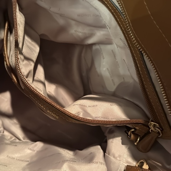 Michael Kors raven Brown Leather Tote Bag with crossbody EUC - Picture 11 of 16